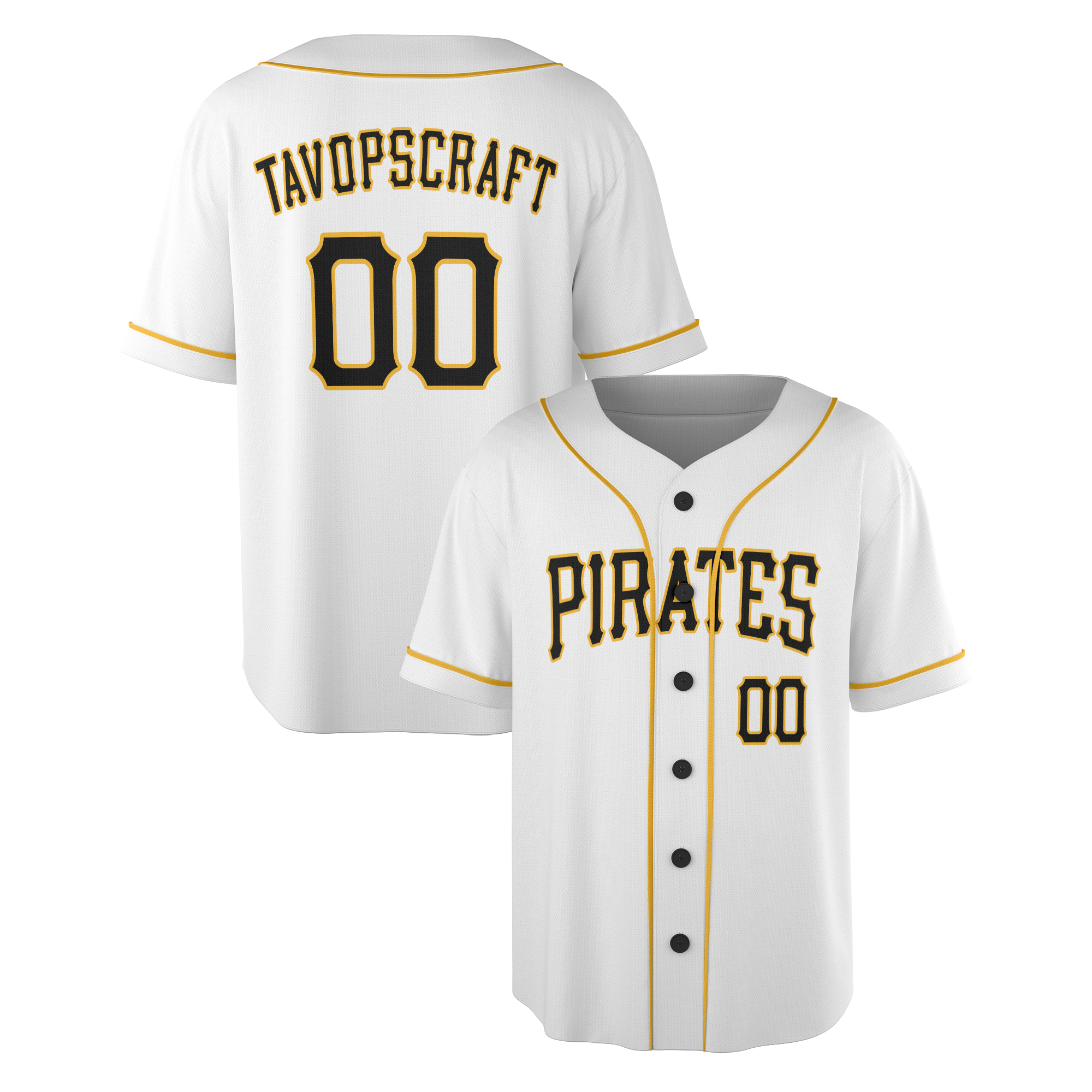 Personalized Pirates Inspired Alternate Style Jersey - White