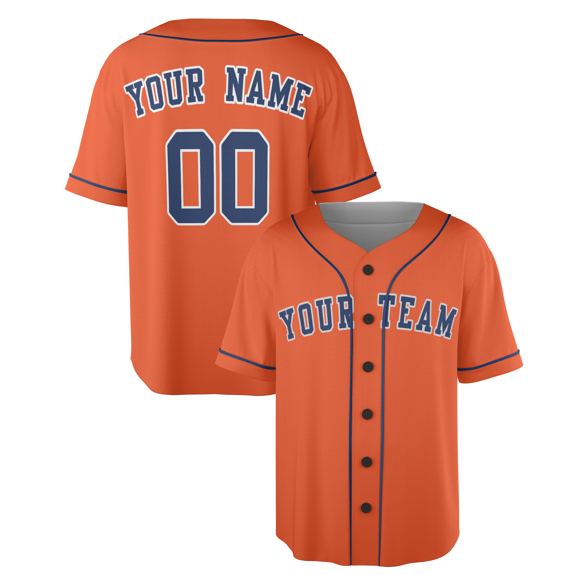 Personalized Houston Astros Inspired Alternate Style Jersey - Orange Navy