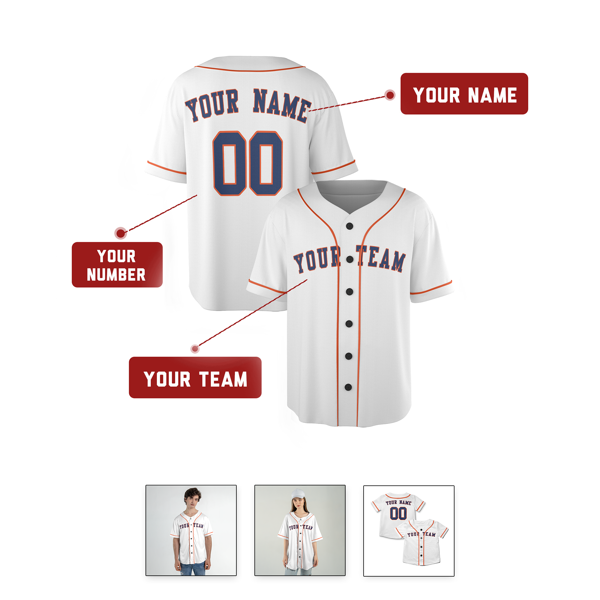 Personalized Houston Astros Inspired Alternate Style Jersey - White
