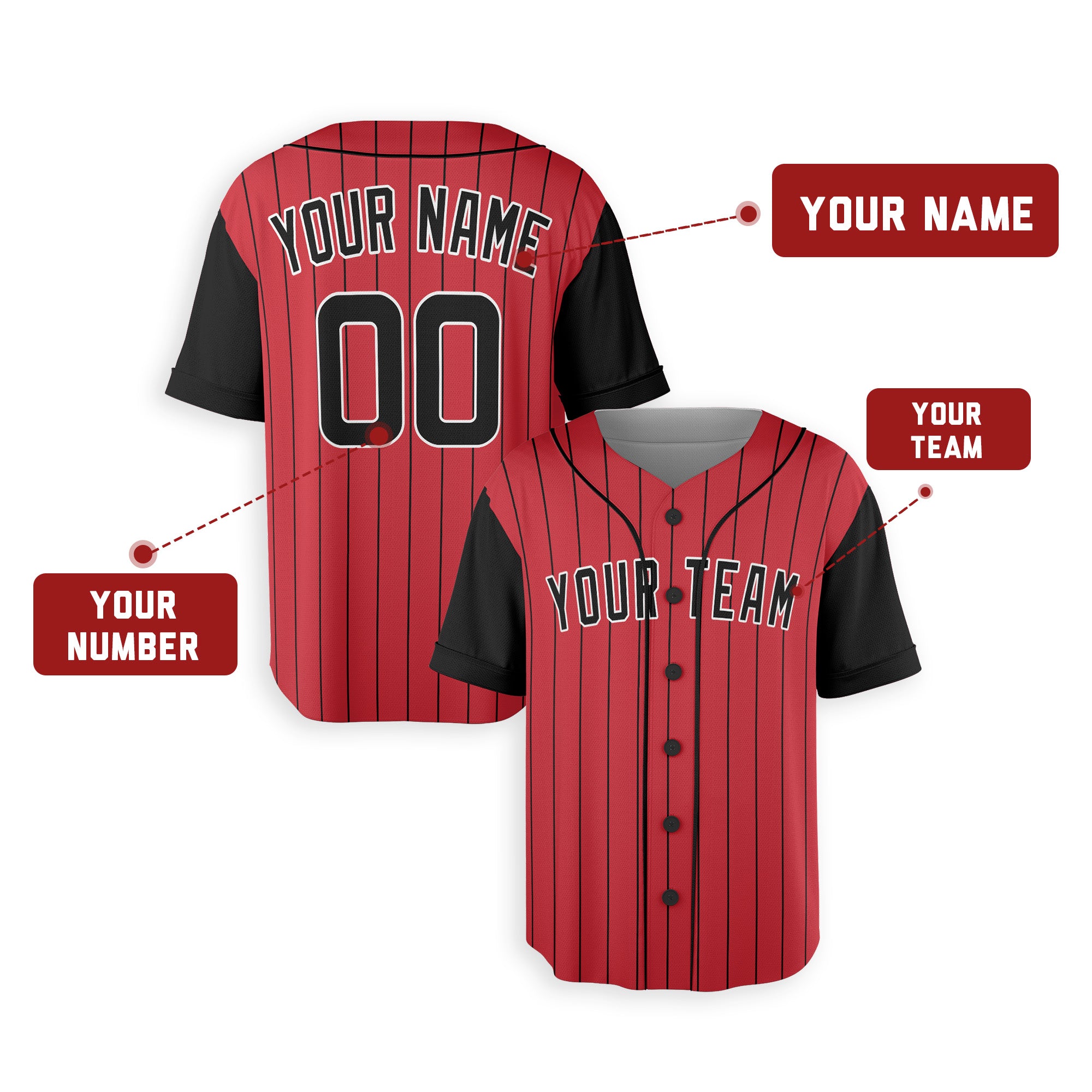 Personalized Chicago White Sox Inspired Alternate Style Jersey - Red/Black