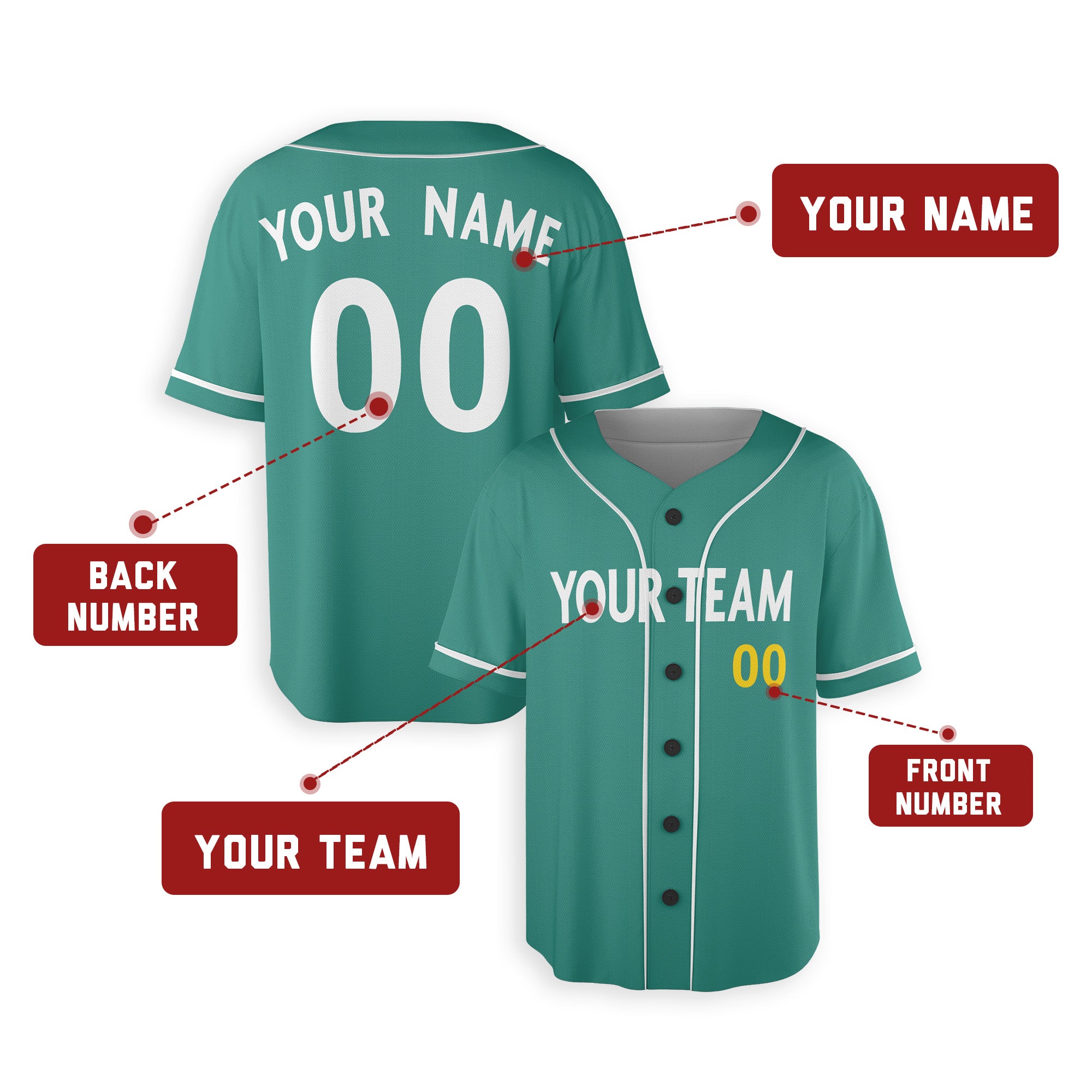 Personalized Boston Red Sox Inspired Alternate Style Jersey - Green