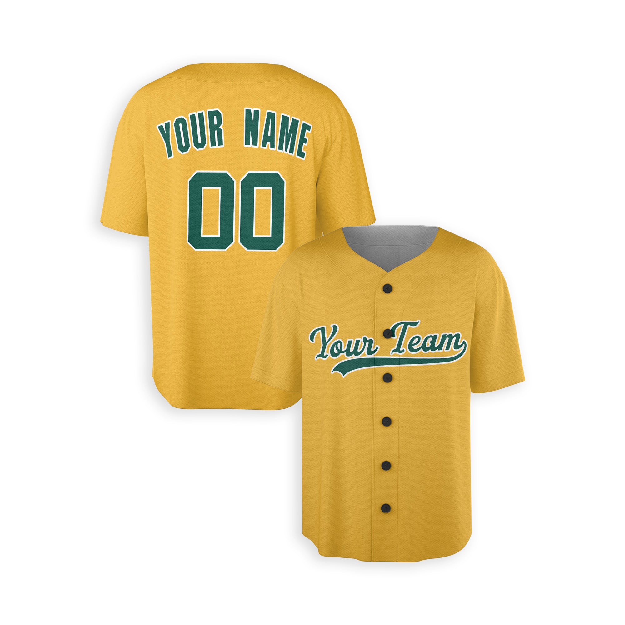 Personalized Oakland Athletics Inspired Alternate Style Jersey - Gold