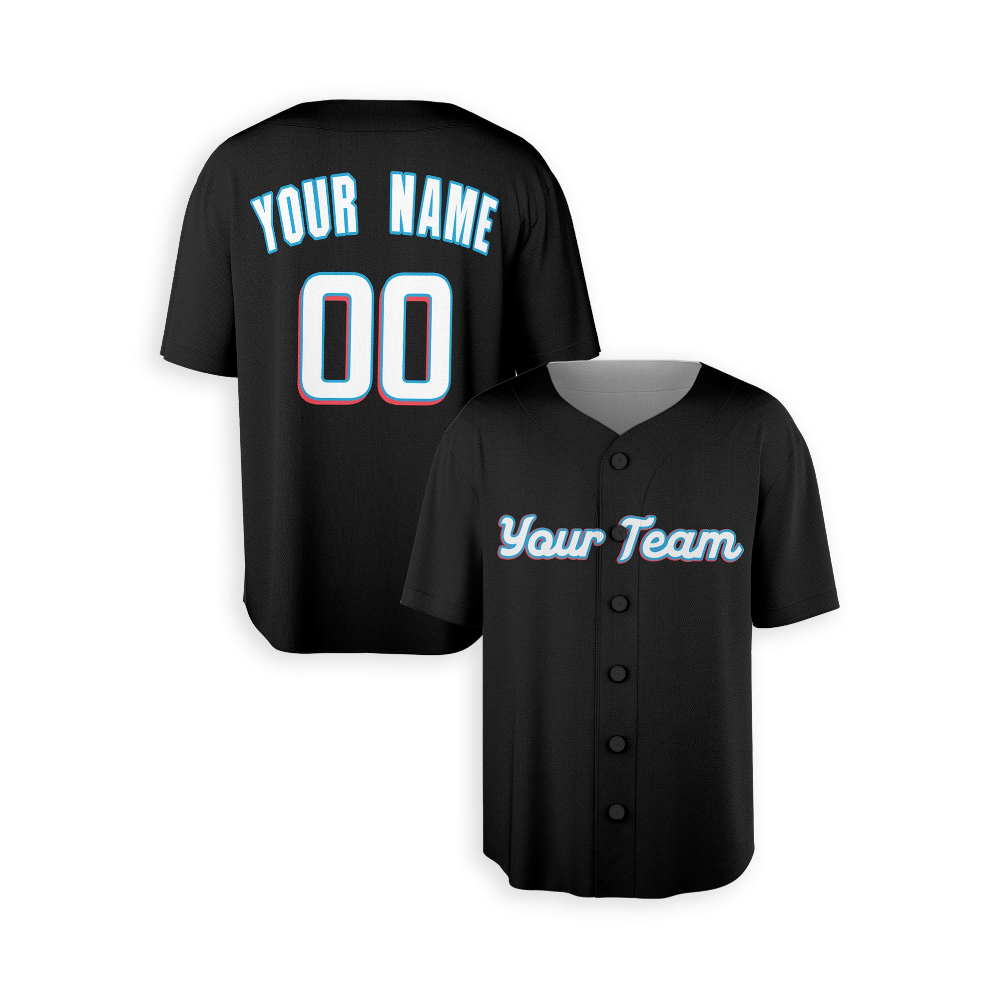 Personalized Miami Marlins Inspired Alternate Style Jersey - Black