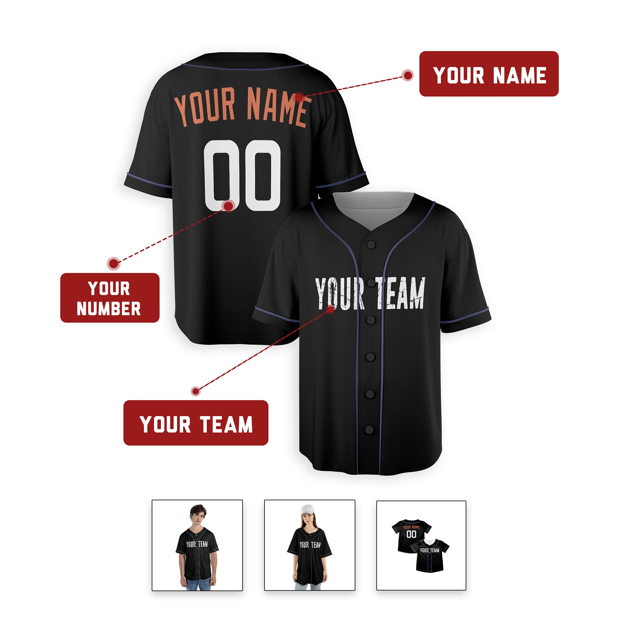 Personalized Baltimore Orioles Inspired Alternate Style Jersey - Black