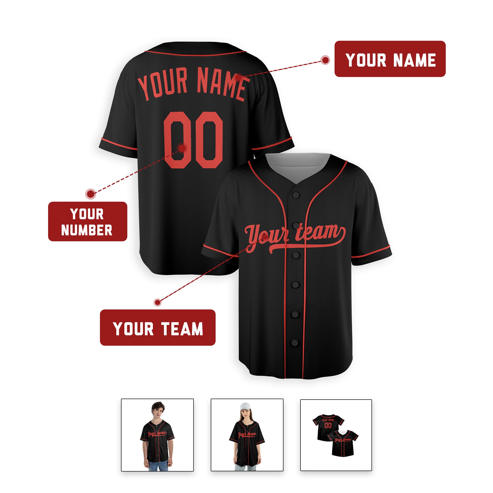 Personalized Baltimore Orioles Inspired Alternate Style Jersey - Black Red