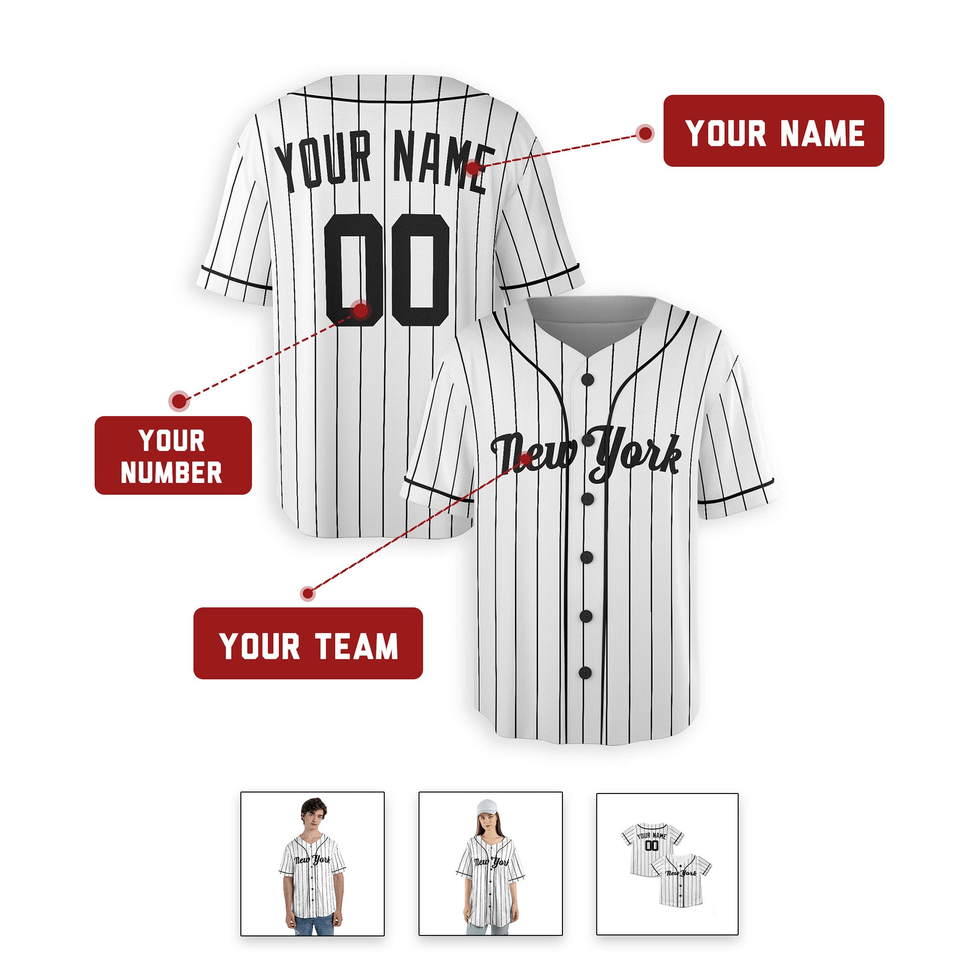 Personalized New Υork Υankees Inspired Alternate Style Jersey - White with Team Name & Number for Men, Women, Youth, Kids - Piping / No Piping Options