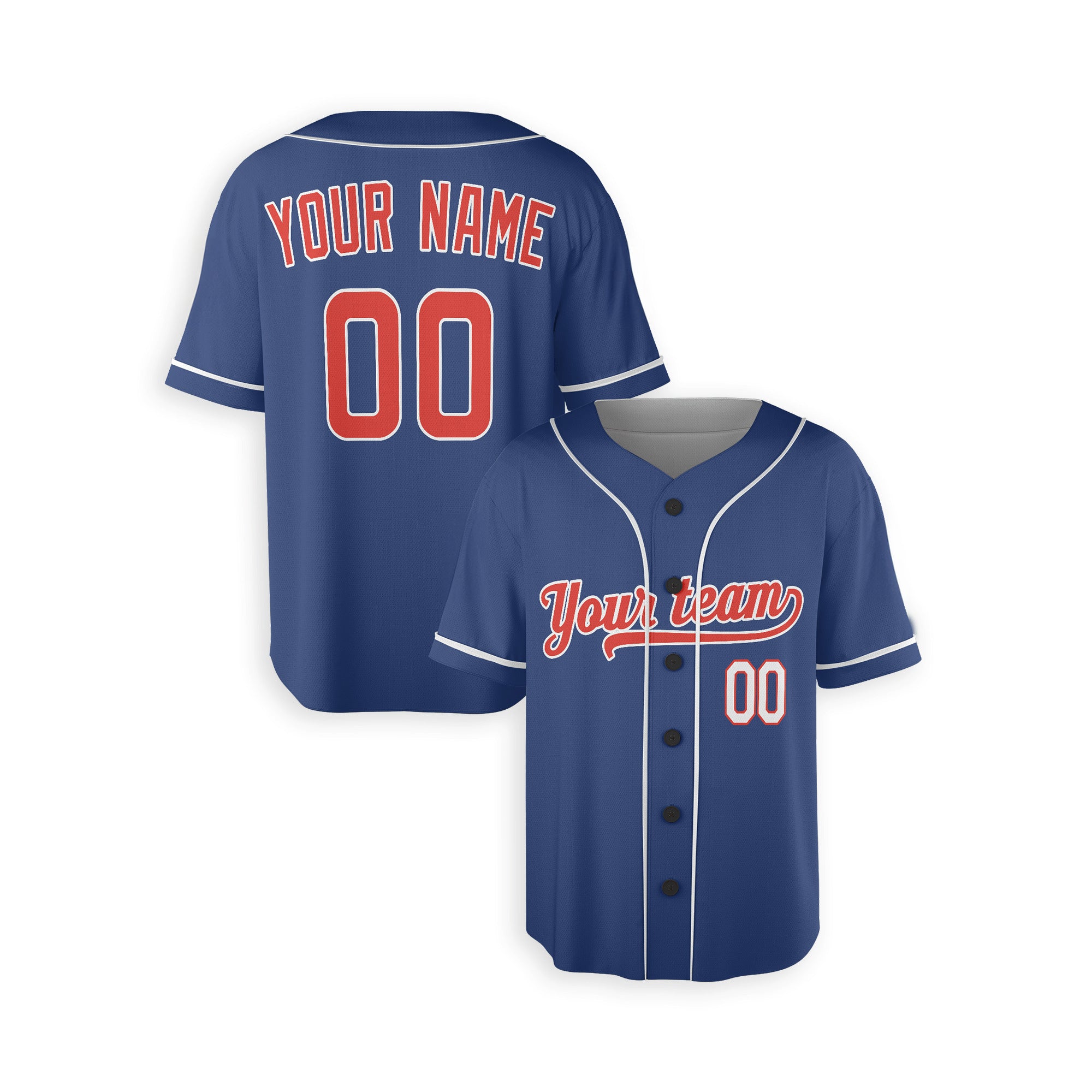 Personalized Chicago Cubs Inspired Alternate Style Jersey - Navy Red