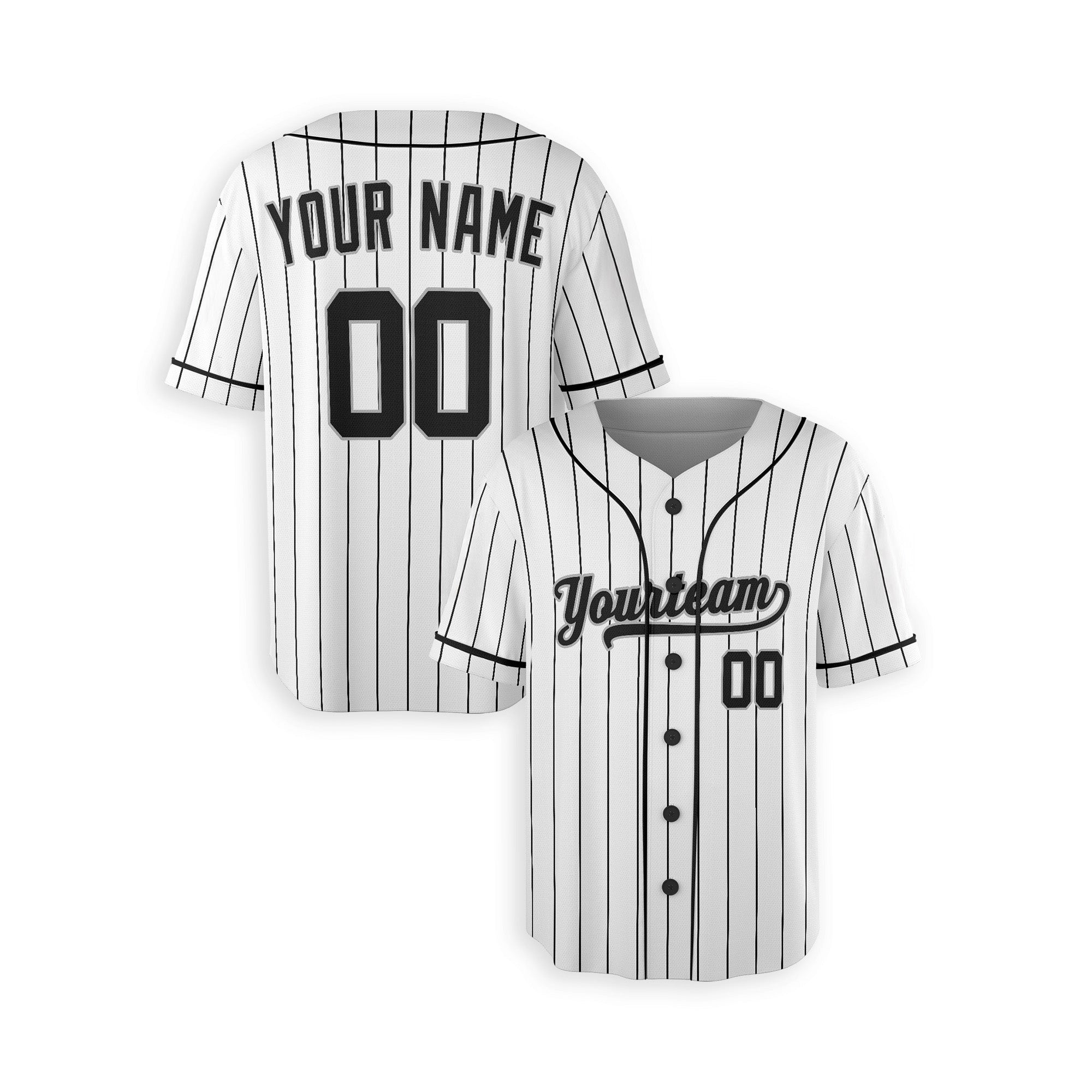 Personalized Chicago White Sox Inspired Alternate Style Jersey White/Black Printed Team Name Number for Men Women Youth Kids - Piping & Without Piping options