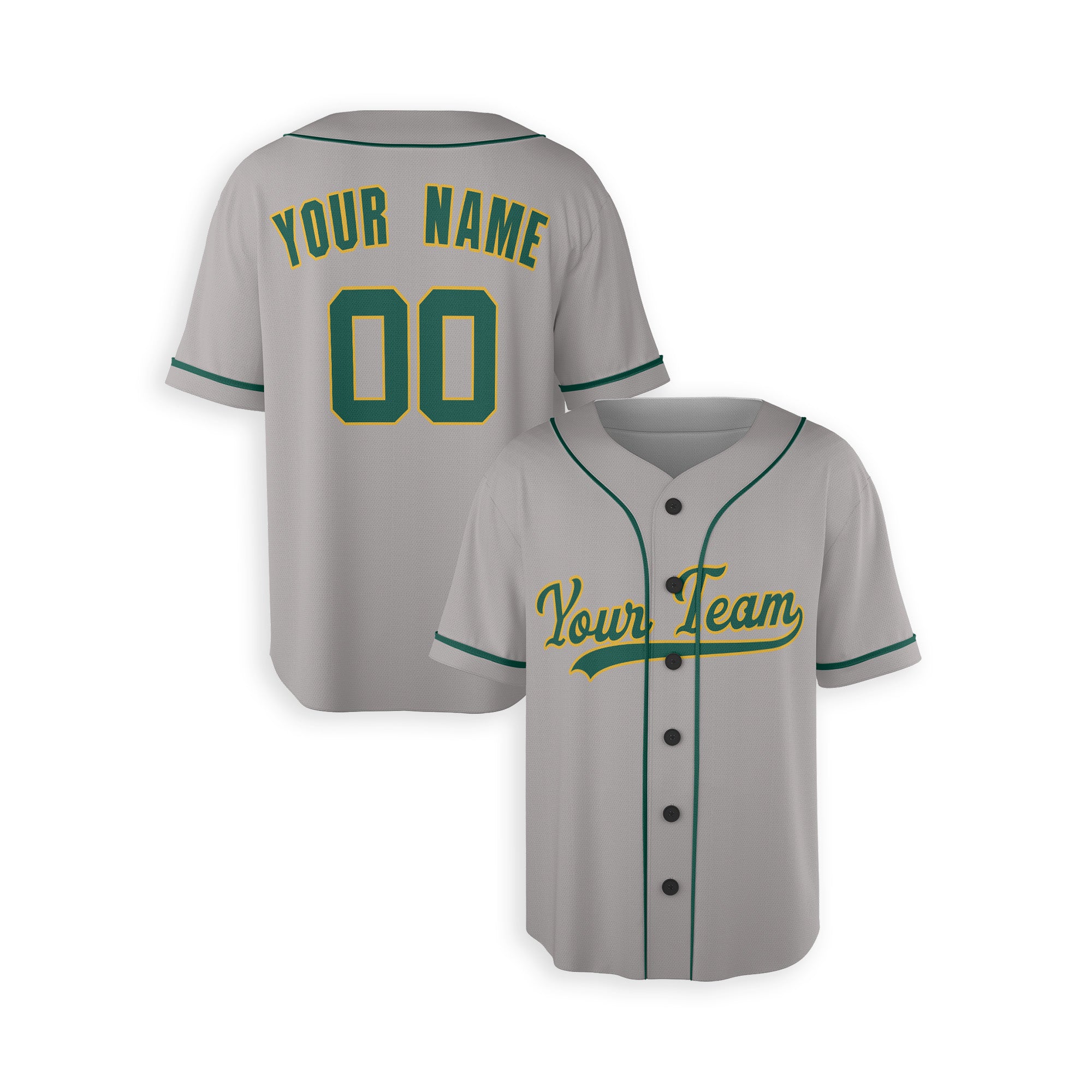 Personalized Oakland Athletics Inspired Alternate Style Jersey - Gray