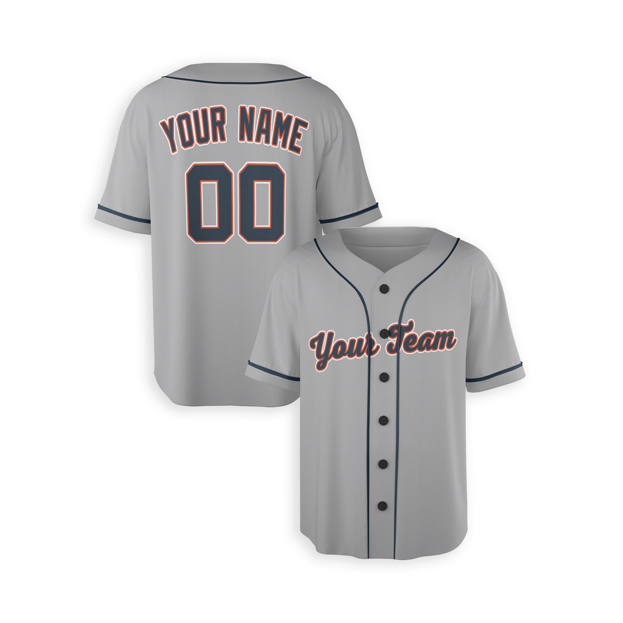 Personalized Detroit Tigers Inspired Alternate Style Jersey - Gray